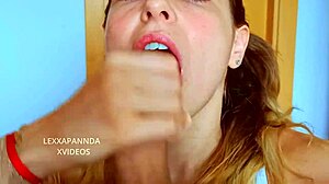 Petite Green-Eyed Stepsister Gives Mind-Blowing Deepthroat in POV