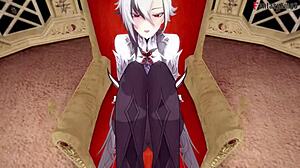 Why does Arlecchino give footwork and blowjob in Genshin Impact fantasy?