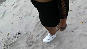 Amateur couple enjoys outdoor oral and banging by the river, ignoring onlookers.