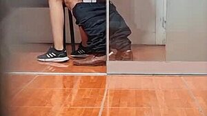 Hidden camera spies on the beautiful Argentine secretary from UBA in her miniskirt.