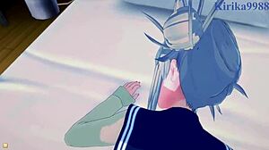 himiko toga and mirko engage in intense pov sex in my hero academia hentai