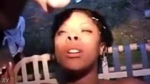 Young Chick Goes Wild in a Cumshot Frenzy with a Blowbang Group