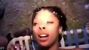 Young Chick Goes Wild in a Cumshot Frenzy with a Blowbang Group