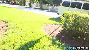 tiny latina teen veronica rodriguez sucking cocks on the bus