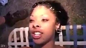 Young Chick Goes Wild in a Cumshot Frenzy with a Blowbang Group