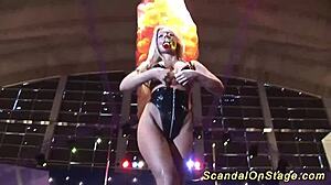 stepmom strips naked on outdoor public stage