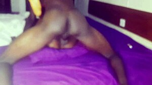 Mandingo fucks her hard doggystyle, raising her feet in the air, making her moan so loud.