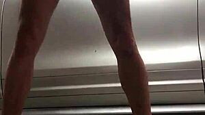 Are you spying on that cock in the gym garage voyeur scene?