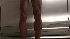 Are you spying on that cock in the gym garage voyeur scene?