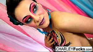 Charley engages in playful teasing with you