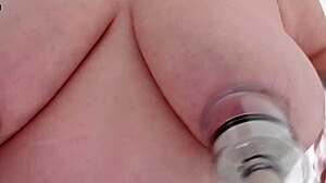 Amateur Tits Tested with Nipple Suction Cups in Close-Up