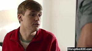 Bratty gay twink lures rugged counselor into deep taboo play.