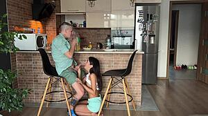 Slut wife pleasures cuckold husband's friend in secret. Best minutes of raw action!