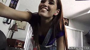 Cute teen likes to fuck and suck step sister's dick!