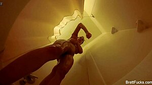 i watch brett rossi showering and touching her big tits... oops