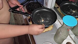 My sex slave devours cum fried in butter