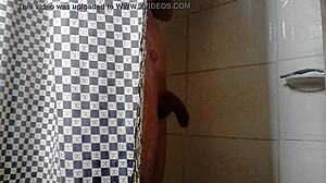 Andrew masturbates in the bathroom with bisexual gay fantasies.