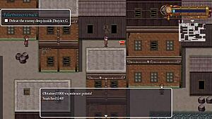 does the detective girl fight the old man and his giant robot?