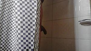 Andrew masturbates in the bathroom with bisexual gay fantasies.