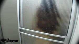 Horny stepsister gets creampie from stepbrother in shower