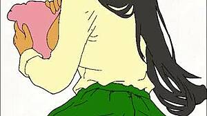 Ebony Student In School Uniform Explores Hentai Adventures