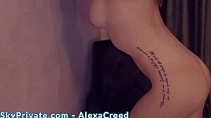 omg alexa creed drips hot wax on herself while fingering to climax on skyprivate!