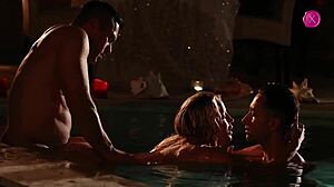 this blonde girl is fucking two older guys. it's horny and casual in the bedroom.