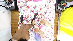 behind the scenes view of vixen vanity with black christ using overhead camera