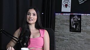 my first porn was with a hookup and that actor, we had a great menage experience with karen goncalves in sheer red lingerie.