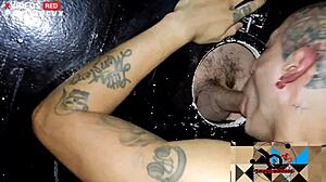 Gay gloryhole blowjob marathon with cumshots.