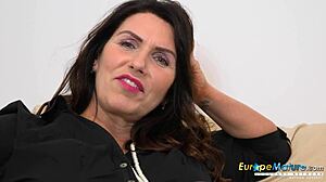 Horny workday at office ends with mature solo fun, huh?