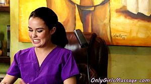 Pussylicking Masseuse Seduces Redhead Babe