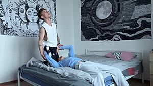 Fucked The Tight Ass Of A Sweet Twink On The Bed