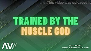 Flexible bodybuilder in financial domination and dirty talk