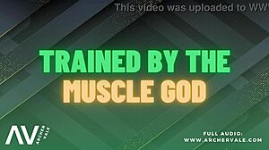 Flexible bodybuilder in financial domination and dirty talk