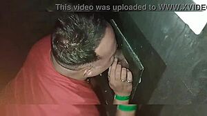 i took my friend to the blowjob booth for some gay oral fun.