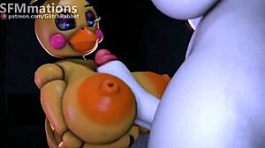 FNAF 2 x SB Vanny Dominates Toy Chica in 3D