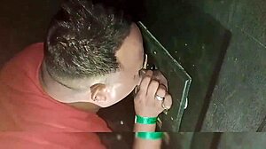 i took my friend to the blowjob booth for some gay oral fun.