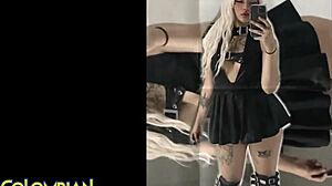 Alt goth latina slut on colombian casting couch getting facial 😏