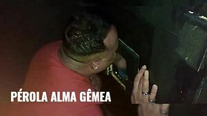 i took my friend to the blowjob booth for some gay oral fun.