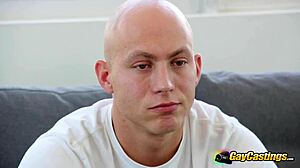 casting agent rides hard cock stud in muscular bodybuilder interview