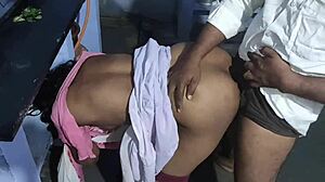 Indian Couple's Real Homemade Kitchen Doggy Action!