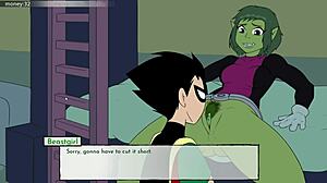 18Titans Part 3: Intriguing Cumshot on Starfire's Ass in Game