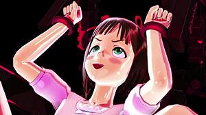 in a wild 3d cartoon, hentai heroines battle in a thrilling game challenge.