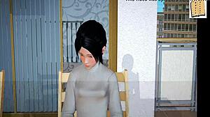 Amateur Girl with Small Tits Rides Cowgirl in Erotic Hentai Game