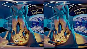 Claire and Ada grinding in Resident Evil parody pool