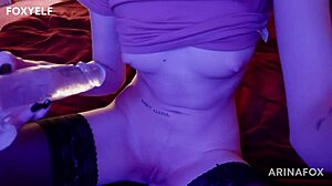 Arinafox's Secret Dildo Play While Parents Are Away 😈