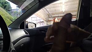 Beautiful woman risks public masturbation outdoors for thrilling exposure.