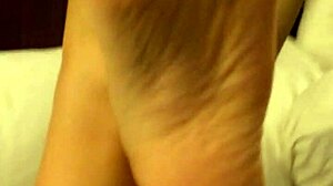 Coworker rubs high arches in fetish masturbation session