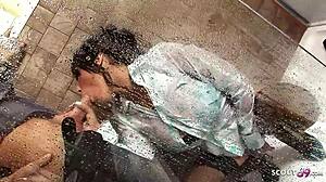 wet cfnm sex in shower for romana ryder